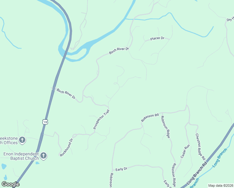 map of restaurants, bars, coffee shops, grocery stores, and more near 160 Prospector Ridge in Dahlonega