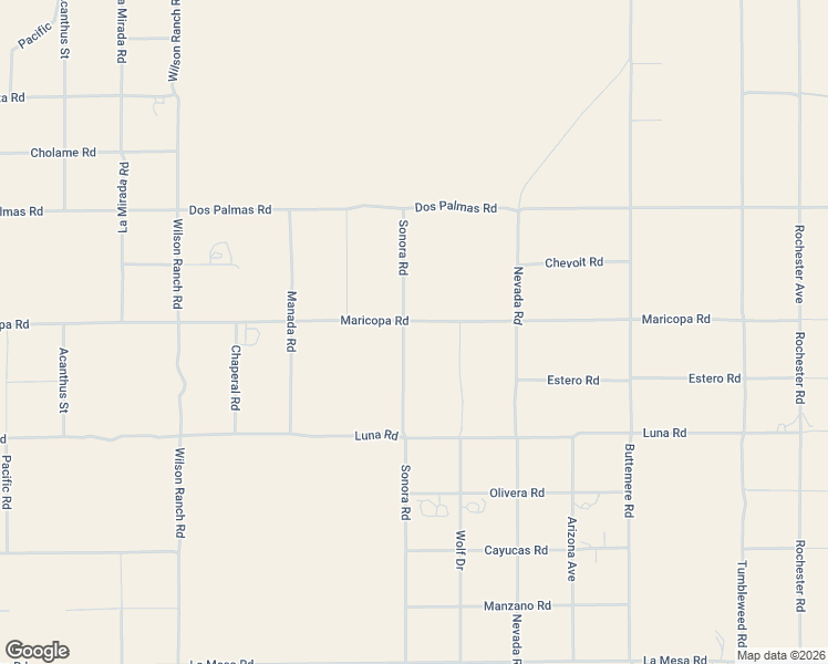 map of restaurants, bars, coffee shops, grocery stores, and more near 6955 Maricopa Road in Phelan