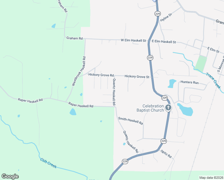 map of restaurants, bars, coffee shops, grocery stores, and more near 400 Quantz Haskell Road in Haskell