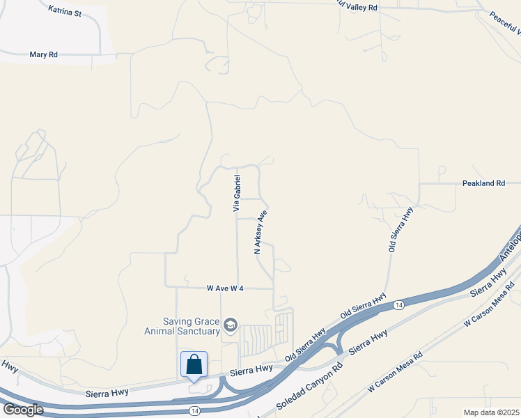 map of restaurants, bars, coffee shops, grocery stores, and more near 5 Mi N Sierra Highway Vic H in Acton