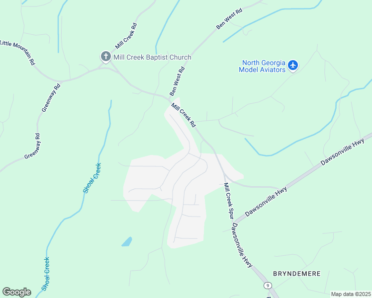 map of restaurants, bars, coffee shops, grocery stores, and more near 220 Makers Way in Dawsonville