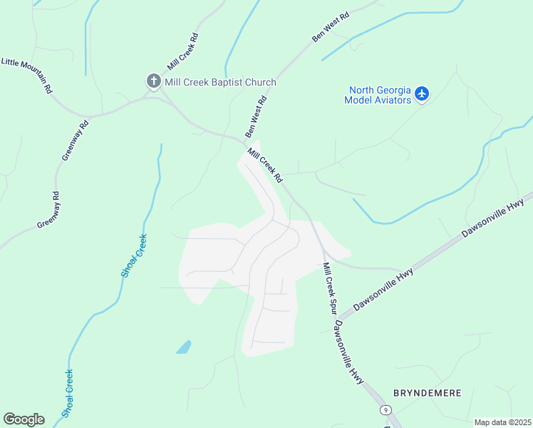 map of restaurants, bars, coffee shops, grocery stores, and more near 220 Makers Way in Dawsonville