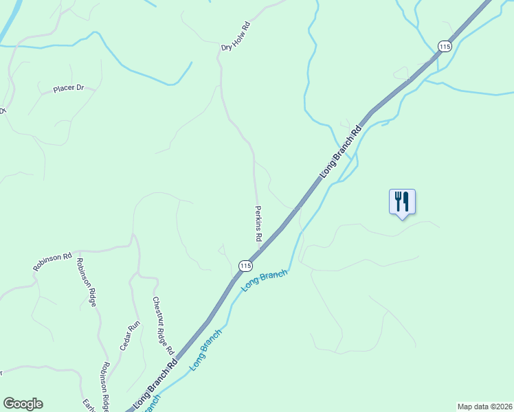map of restaurants, bars, coffee shops, grocery stores, and more near Dry Hollow in Dahlonega