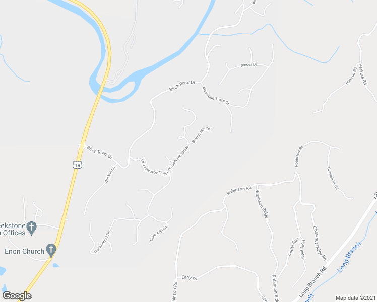 map of restaurants, bars, coffee shops, grocery stores, and more near 160 Prospector Ridge in Dahlonega