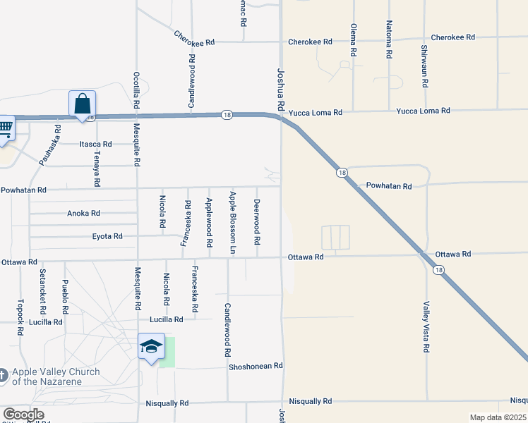 map of restaurants, bars, coffee shops, grocery stores, and more near 13397 Deerwood Road in Apple Valley