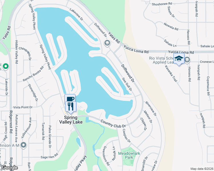 map of restaurants, bars, coffee shops, grocery stores, and more near in Victorville
