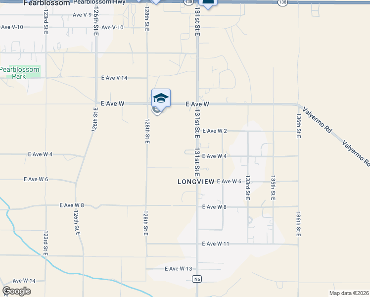 map of restaurants, bars, coffee shops, grocery stores, and more near 33511 Longview Road in Pearblossom