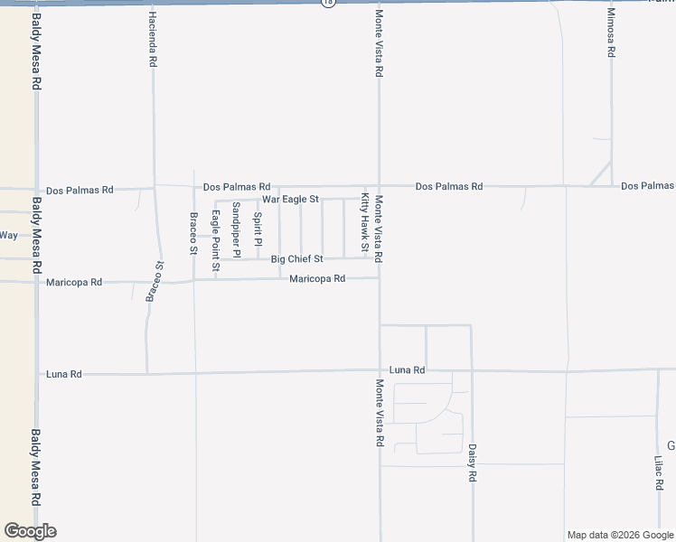 map of restaurants, bars, coffee shops, grocery stores, and more near 10424 Maricopa Road in Victorville