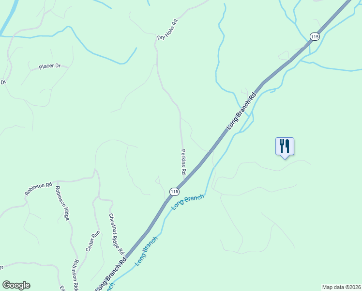 map of restaurants, bars, coffee shops, grocery stores, and more near 123 Perkins Road in Dahlonega