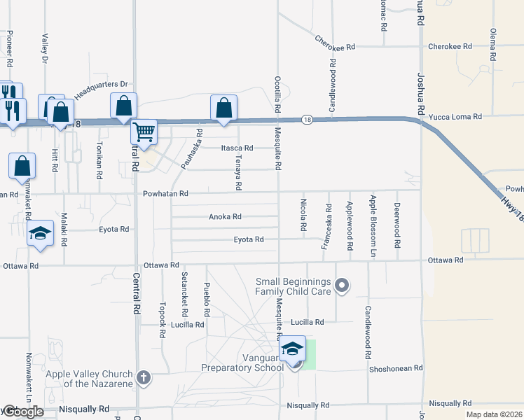 map of restaurants, bars, coffee shops, grocery stores, and more near 22854 Anoka Road in Apple Valley