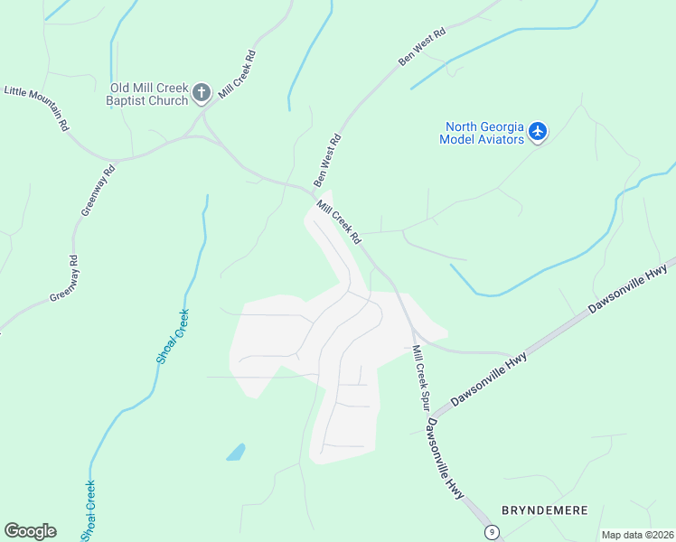 map of restaurants, bars, coffee shops, grocery stores, and more near 160 Makers Way in Dawsonville