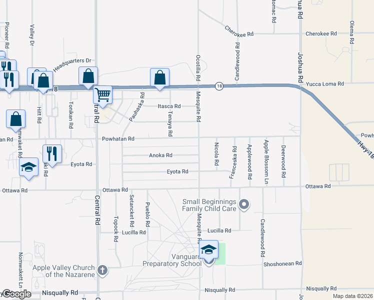 map of restaurants, bars, coffee shops, grocery stores, and more near 22854 Anoka Road in Apple Valley