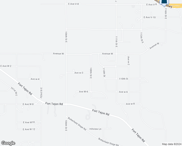 map of restaurants, bars, coffee shops, grocery stores, and more near 108th Street East in Los Angeles County