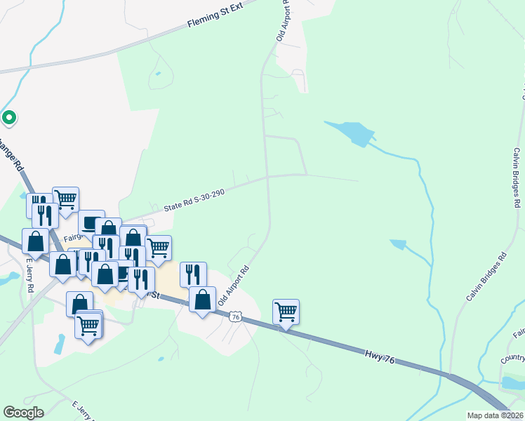 map of restaurants, bars, coffee shops, grocery stores, and more near 878 Old Airport Road in Laurens