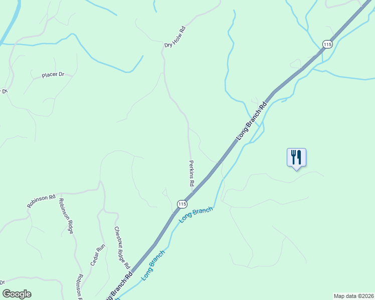 map of restaurants, bars, coffee shops, grocery stores, and more near Dry Hollow in Dahlonega
