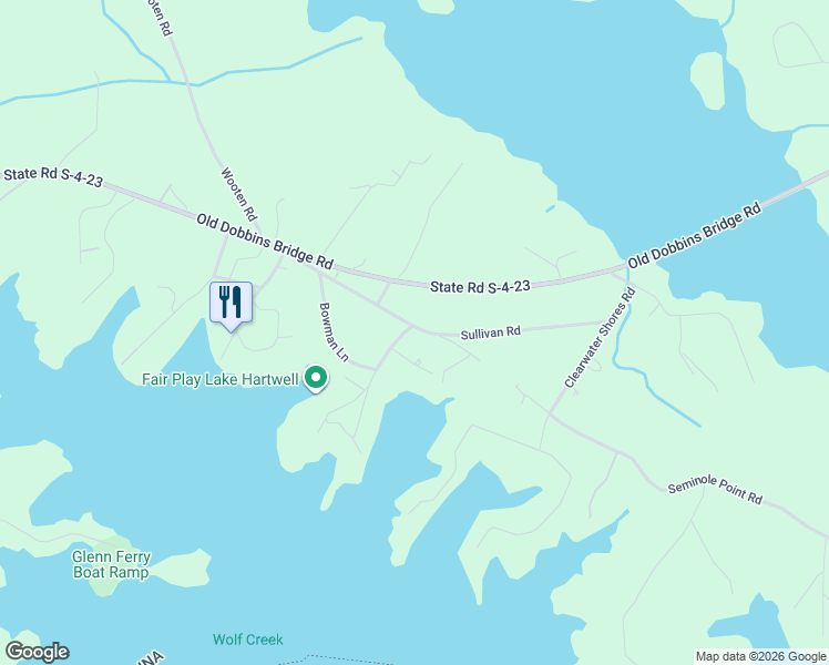 map of restaurants, bars, coffee shops, grocery stores, and more near 215 Sullivan Road in Fair Play