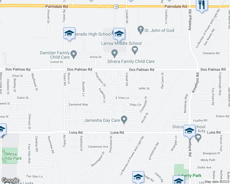 map of restaurants, bars, coffee shops, grocery stores, and more near 13229 Sandia Circle in Victorville