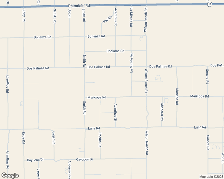 map of restaurants, bars, coffee shops, grocery stores, and more near 6288 Maricopa Road in Phelan