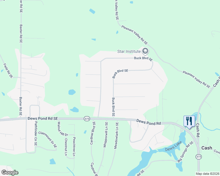 map of restaurants, bars, coffee shops, grocery stores, and more near 779 Buck Blvd SE in Calhoun