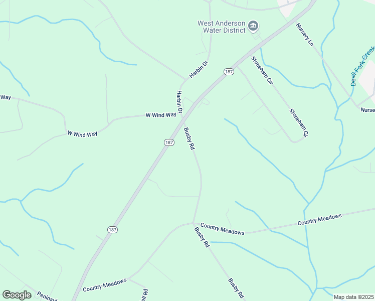 map of restaurants, bars, coffee shops, grocery stores, and more near 1821 Busby Road in Anderson