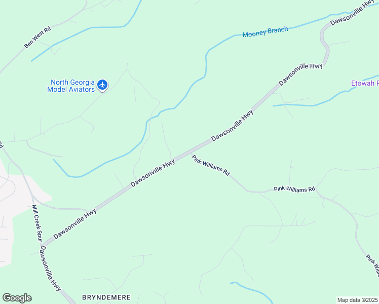 map of restaurants, bars, coffee shops, grocery stores, and more near 0 Pink Williams Road in Dawsonville