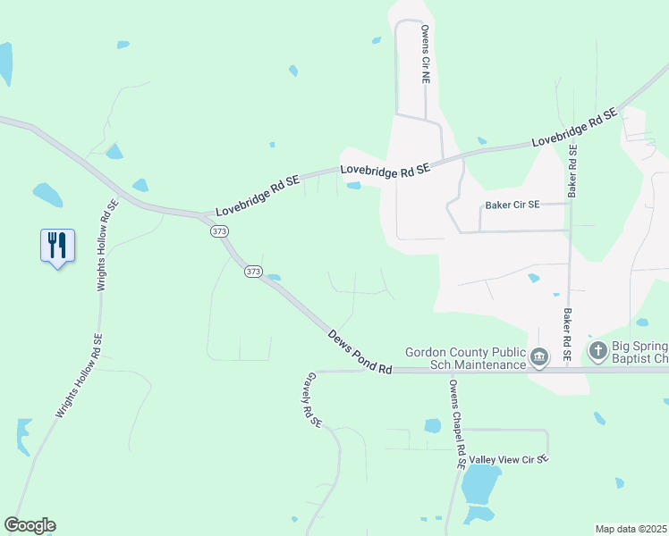 map of restaurants, bars, coffee shops, grocery stores, and more near 155 Long Pointe Road Southeast in Calhoun