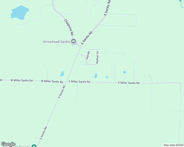 map of restaurants, bars, coffee shops, grocery stores, and more near 15812 East Miller Sardis Road in Bauxite