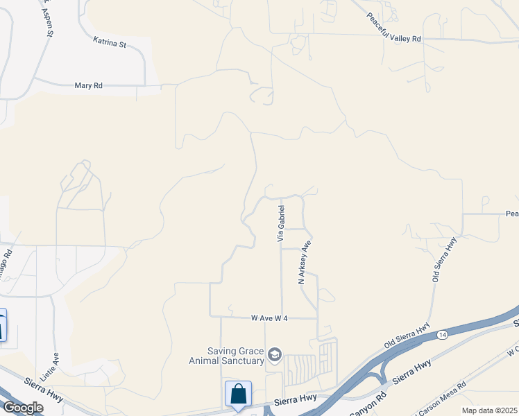 map of restaurants, bars, coffee shops, grocery stores, and more near 33870 San Gabriel Avenue in Acton