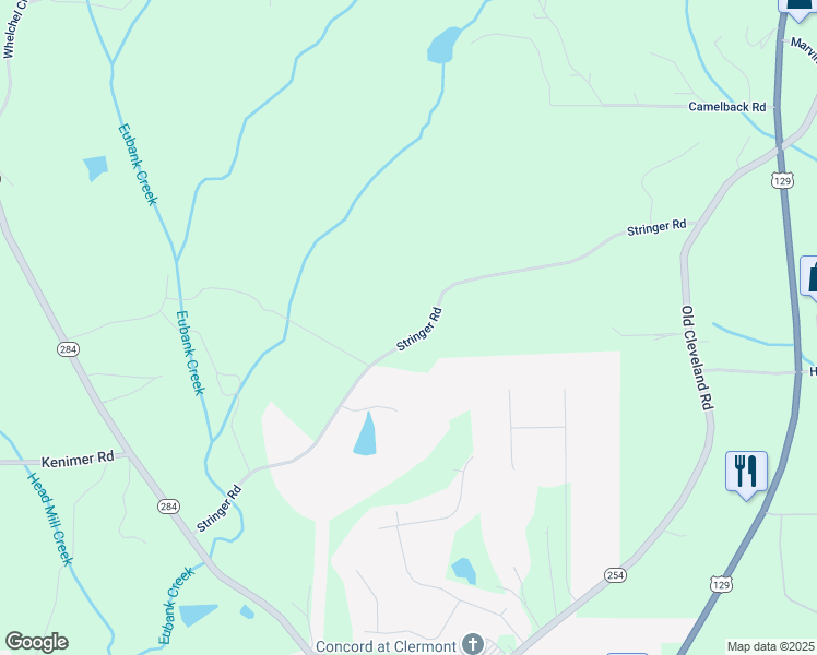 map of restaurants, bars, coffee shops, grocery stores, and more near 6679 Stringer Road in Clermont
