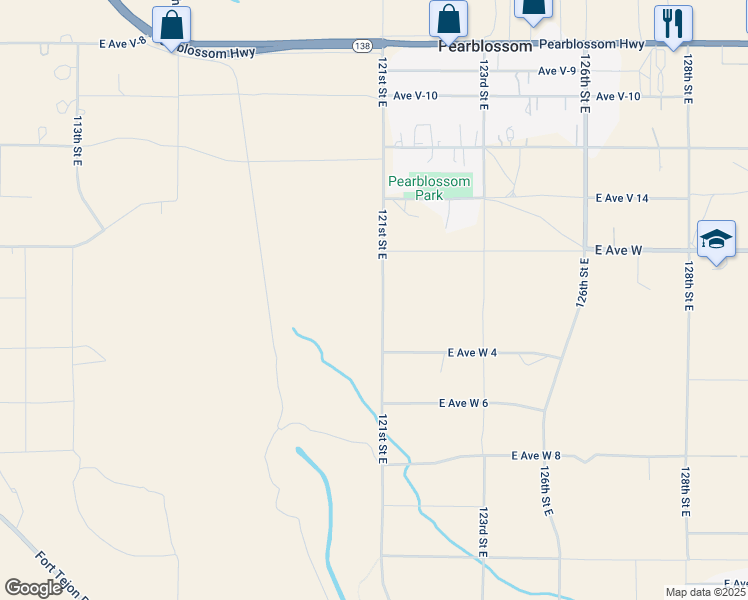 map of restaurants, bars, coffee shops, grocery stores, and more near Avenue W in Pearblossom