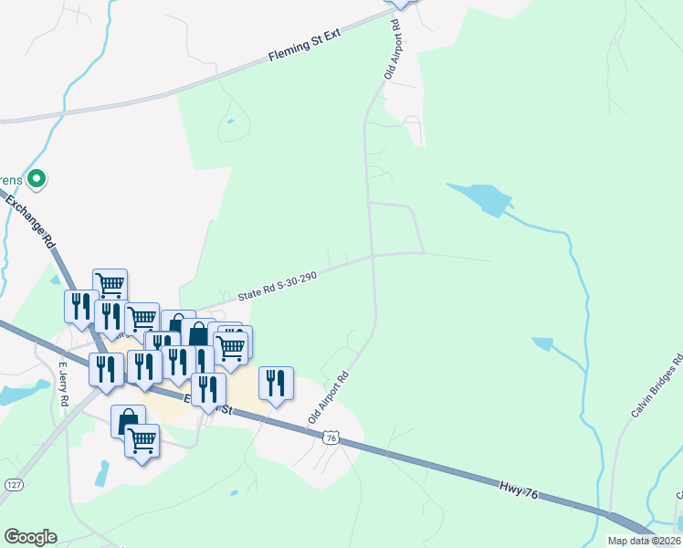 map of restaurants, bars, coffee shops, grocery stores, and more near 878 Old Airport Road in Laurens