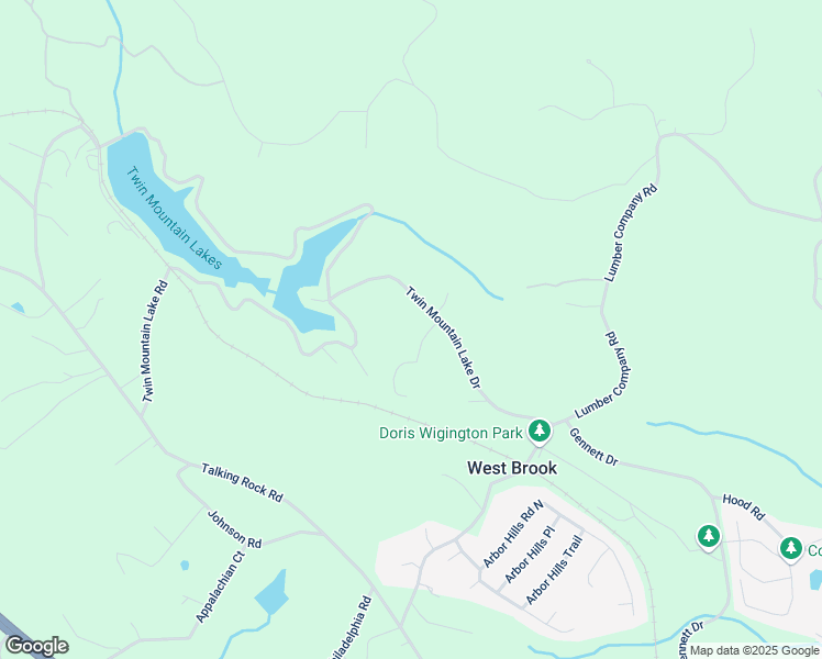 map of restaurants, bars, coffee shops, grocery stores, and more near 409 Twin Mountain Lake Drive in Talking Rock