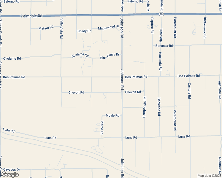 map of restaurants, bars, coffee shops, grocery stores, and more near 4832 Chevoit Road in Phelan
