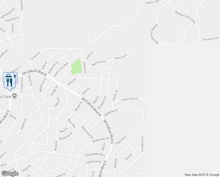 map of restaurants, bars, coffee shops, grocery stores, and more near 4012 Northstar Drive in Lake Havasu City