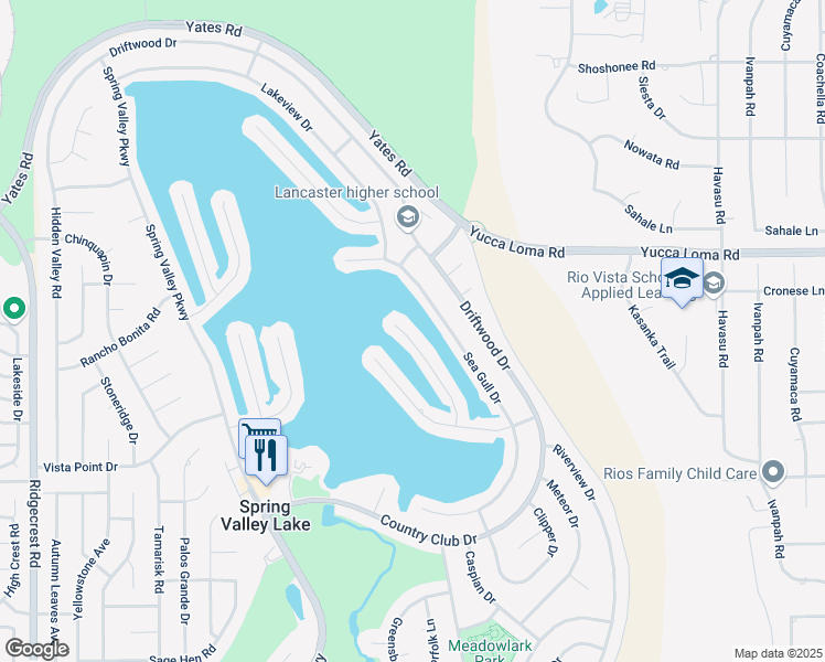 map of restaurants, bars, coffee shops, grocery stores, and more near 13530 Pyramid Drive in Victorville