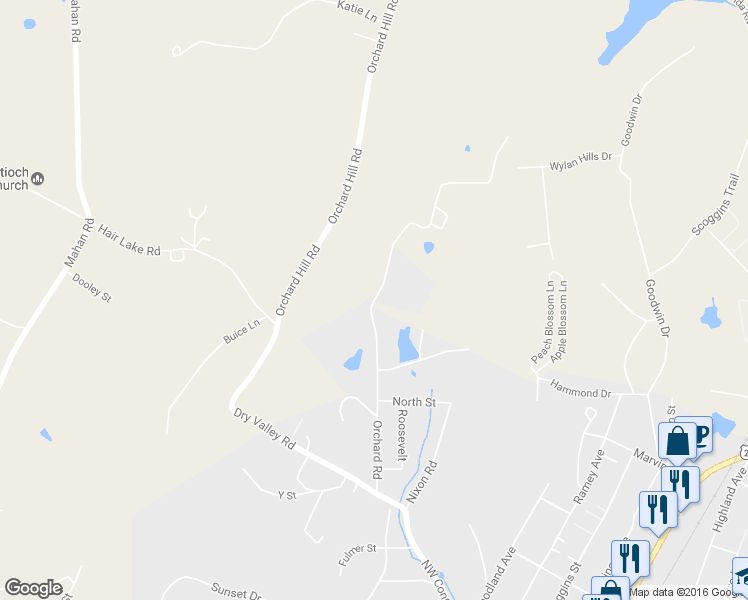 map of restaurants, bars, coffee shops, grocery stores, and more near 111 Orchard Road in Summerville