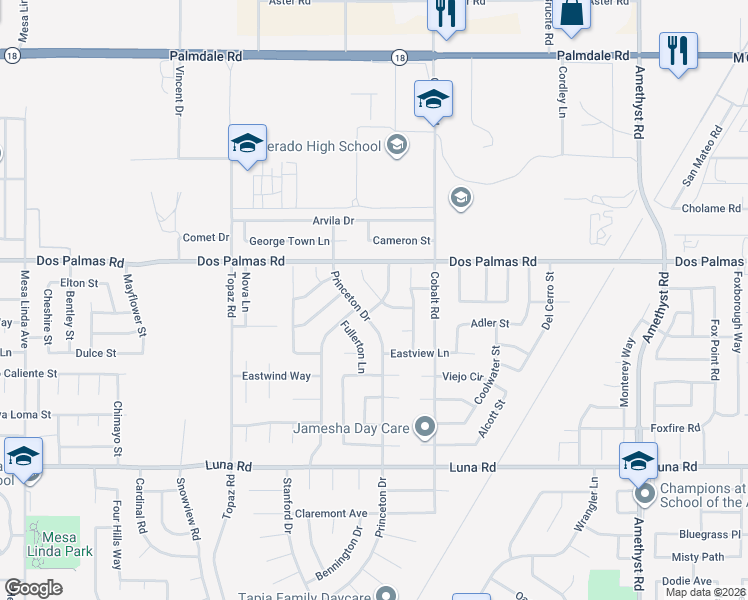 map of restaurants, bars, coffee shops, grocery stores, and more near 13626 Gateway Drive in Victorville