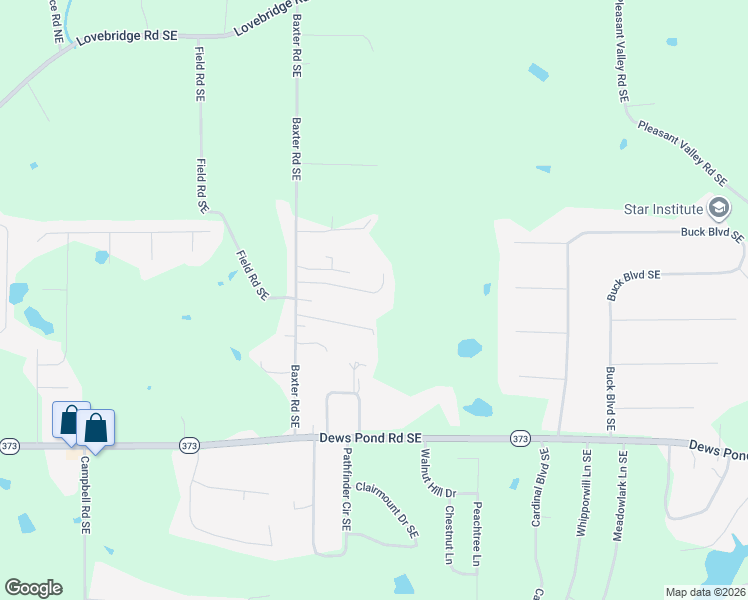 map of restaurants, bars, coffee shops, grocery stores, and more near 199 Single Tree Drive Southeast in Calhoun