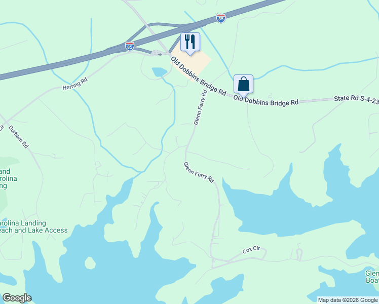 map of restaurants, bars, coffee shops, grocery stores, and more near 104 Lee Road in Fair Play