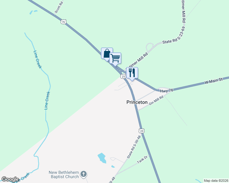 map of restaurants, bars, coffee shops, grocery stores, and more near 13080 U.S. 25 in Honea Path