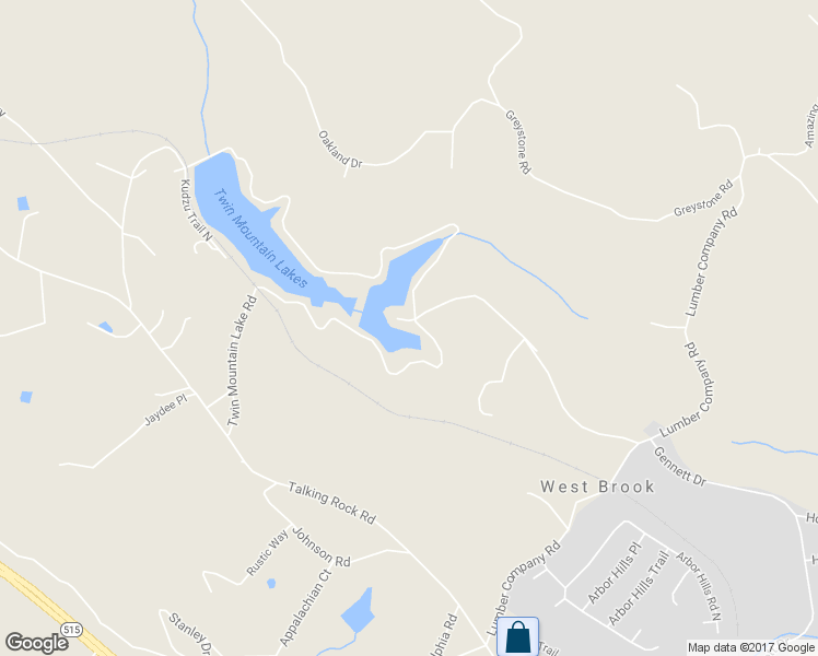 map of restaurants, bars, coffee shops, grocery stores, and more near 687 Twin Mountain Lake Drive in Talking Rock