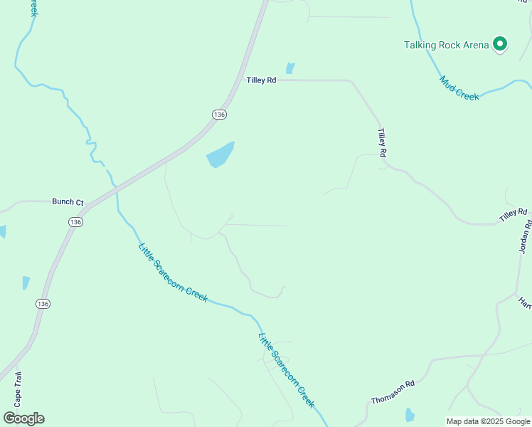map of restaurants, bars, coffee shops, grocery stores, and more near 61 Woody Way in Talking Rock