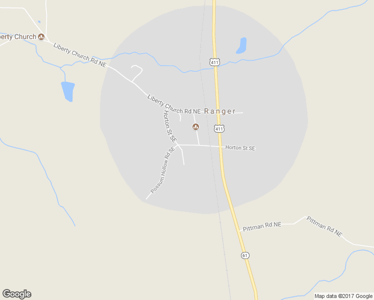 map of restaurants, bars, coffee shops, grocery stores, and more near 229 Horton Street Southeast in Ranger