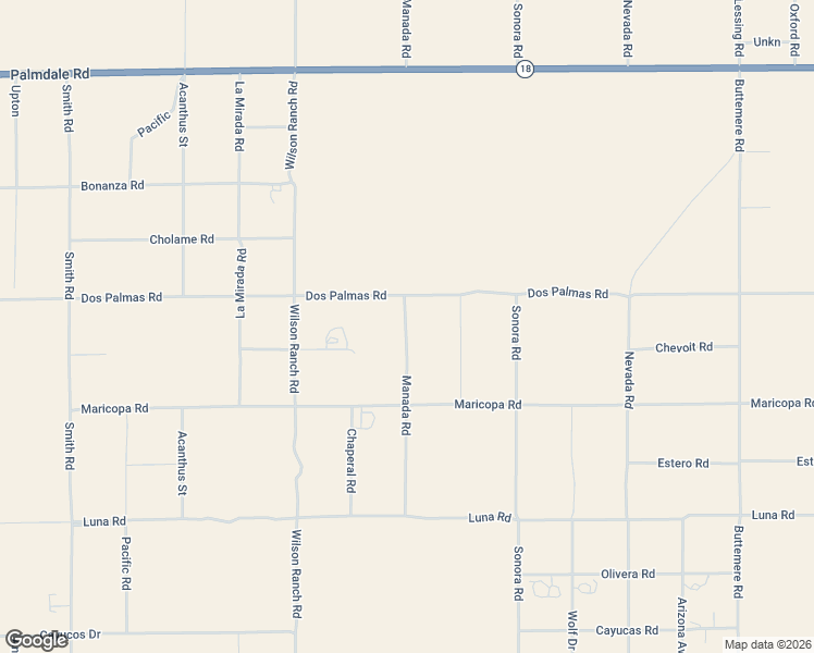 map of restaurants, bars, coffee shops, grocery stores, and more near 13657 Manada Road in Phelan
