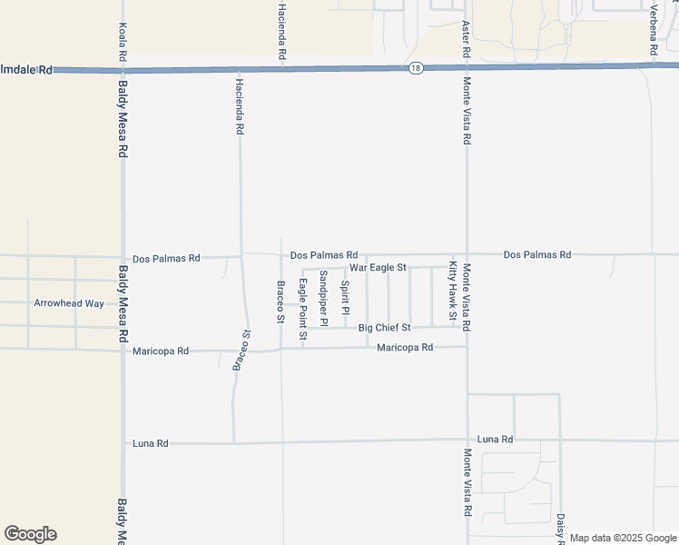 map of restaurants, bars, coffee shops, grocery stores, and more near 13666 Spirit Place in Victorville