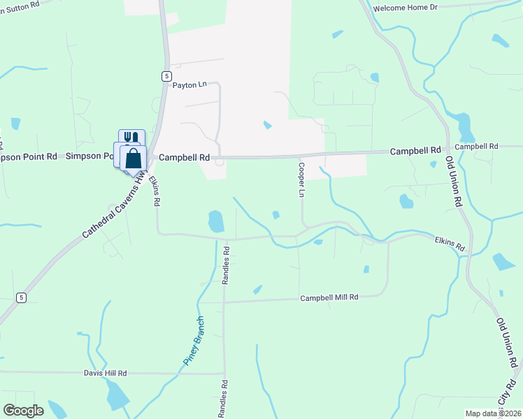 map of restaurants, bars, coffee shops, grocery stores, and more near 882 Elkins Road in Grant