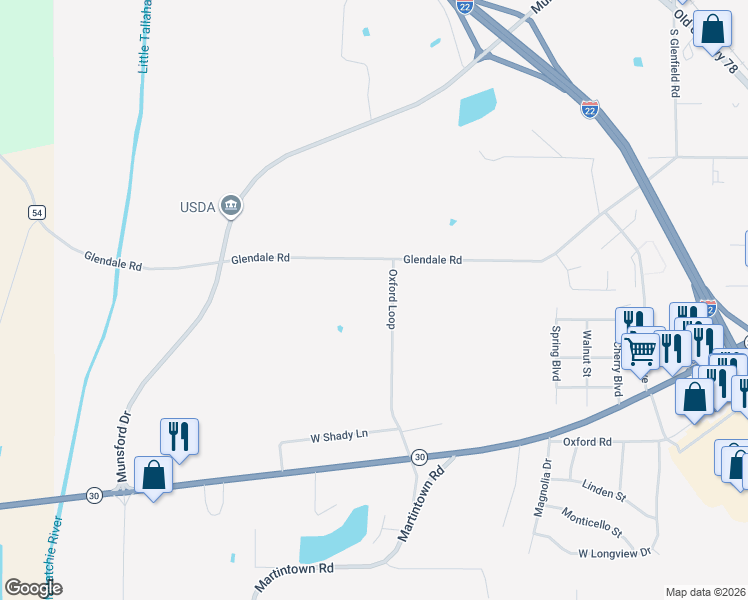 map of restaurants, bars, coffee shops, grocery stores, and more near 700-798 Oxford Loop in New Albany