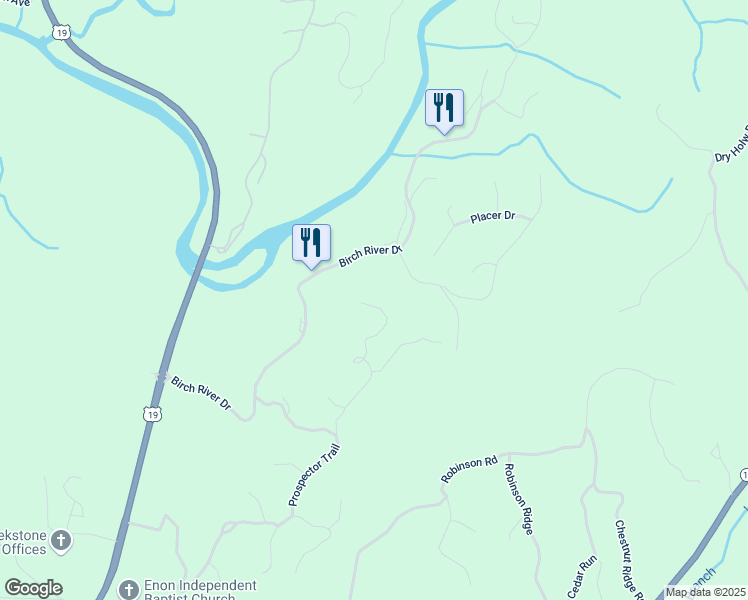map of restaurants, bars, coffee shops, grocery stores, and more near 176 Stamp Mill Lane in Dahlonega