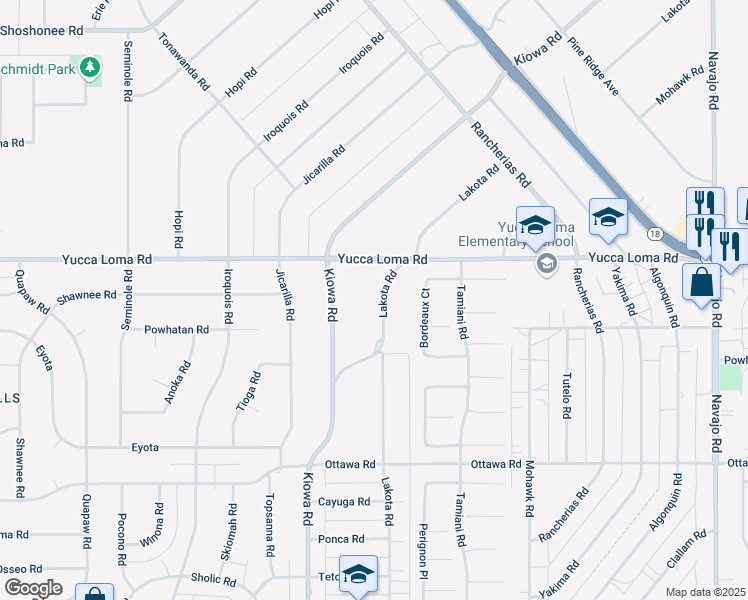 map of restaurants, bars, coffee shops, grocery stores, and more near 13618 Lakota Road in Apple Valley