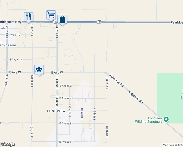 map of restaurants, bars, coffee shops, grocery stores, and more near in Pearblossom